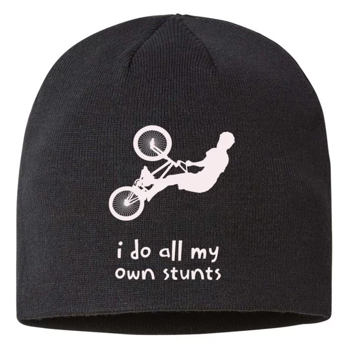 Funny I Do All My Own Stunts Biker Bicycle 8 1/2in Sustainable Knit Beanie