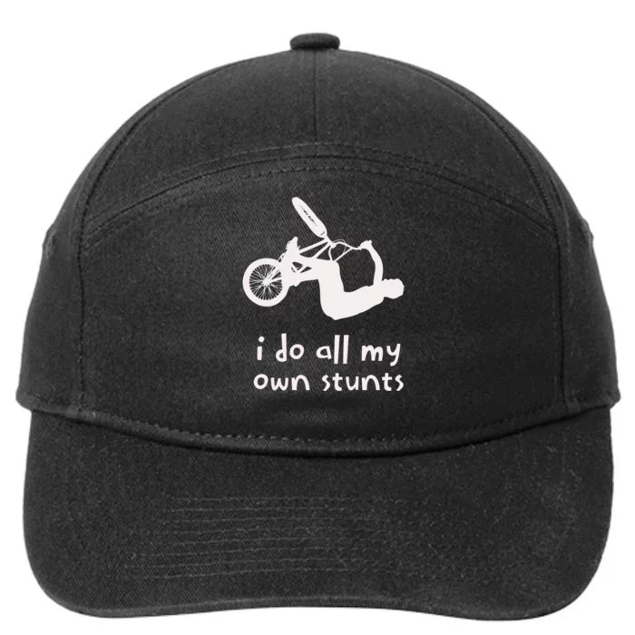 Funny I Do All My Own Stunts Biker Bicycle 7-Panel Snapback Hat