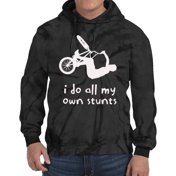 Funny I Do All My Own Stunts Biker Bicycle Tie Dye Hoodie