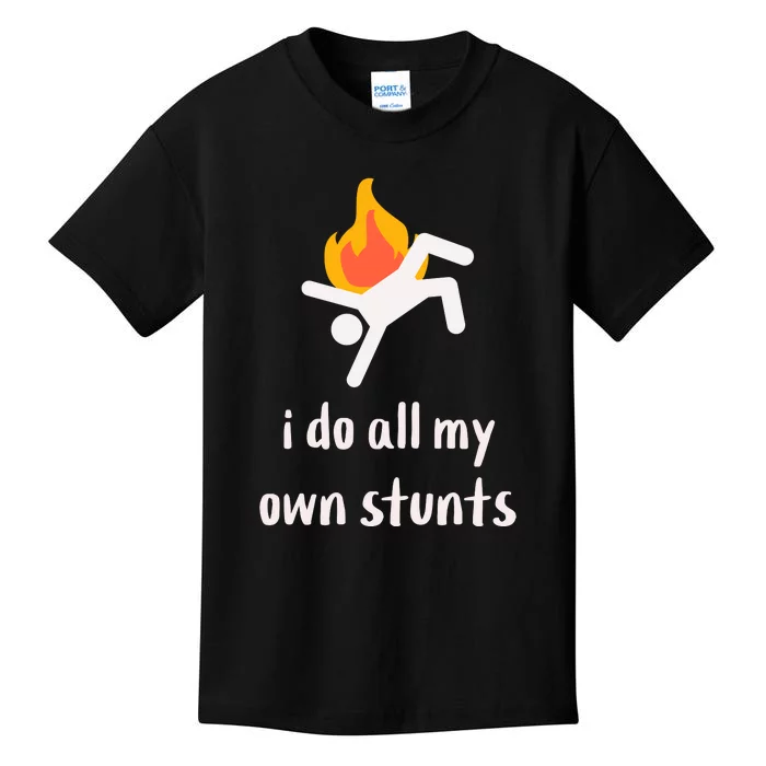 Funny I Do All My Own Stunts Kids T-Shirt