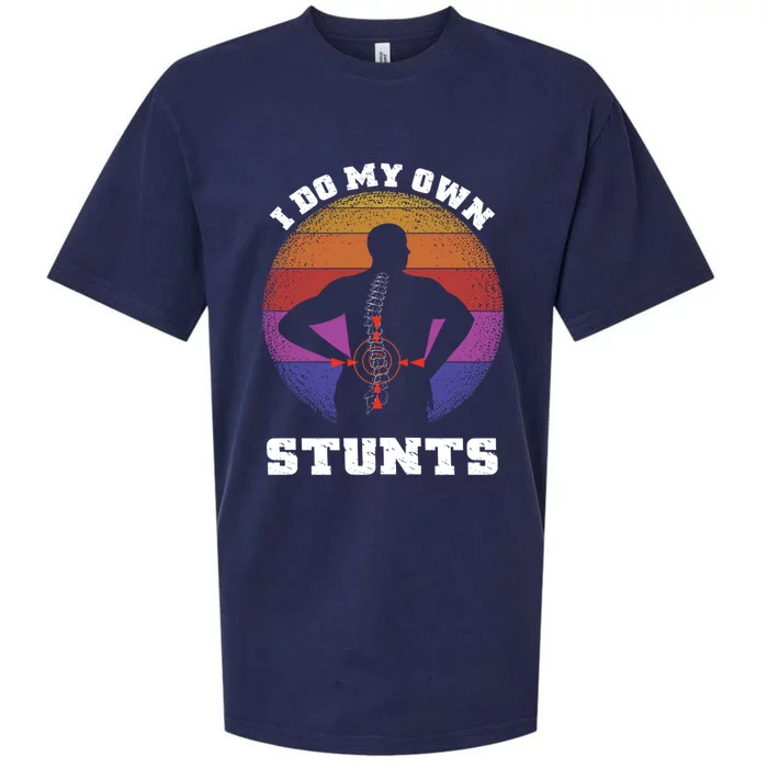 Funny I Do My Own Stunts Injury Get Well Soon Gift Sueded Cloud Jersey T-Shirt