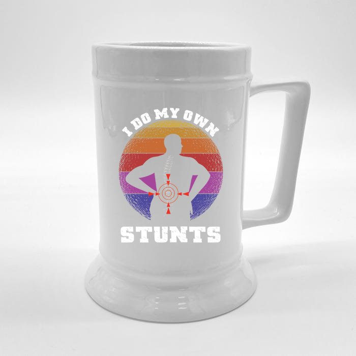 Funny I Do My Own Stunts Injury Get Well Soon Gift Front & Back Beer Stein