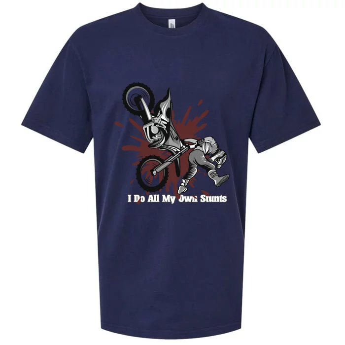 Funny I Do My Own Stunts Cool Motorcycle Gift For Men Women Gift Sueded Cloud Jersey T-Shirt