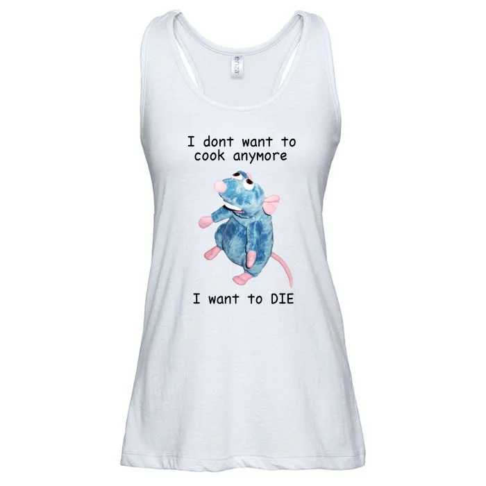 Funny I Don’t Want To Cook Anymore I Want To Die Gift Ladies Essential Flowy Tank