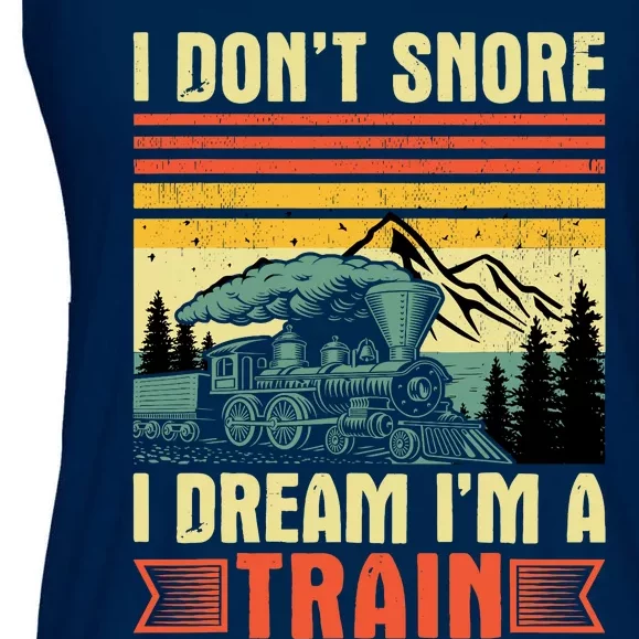 Funny I DonT Snore I Dream IM A Train Lovers Boy Ladies Essential Flowy Tank