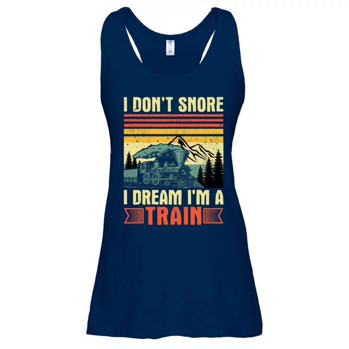 Funny I DonT Snore I Dream IM A Train Lovers Boy Ladies Essential Flowy Tank