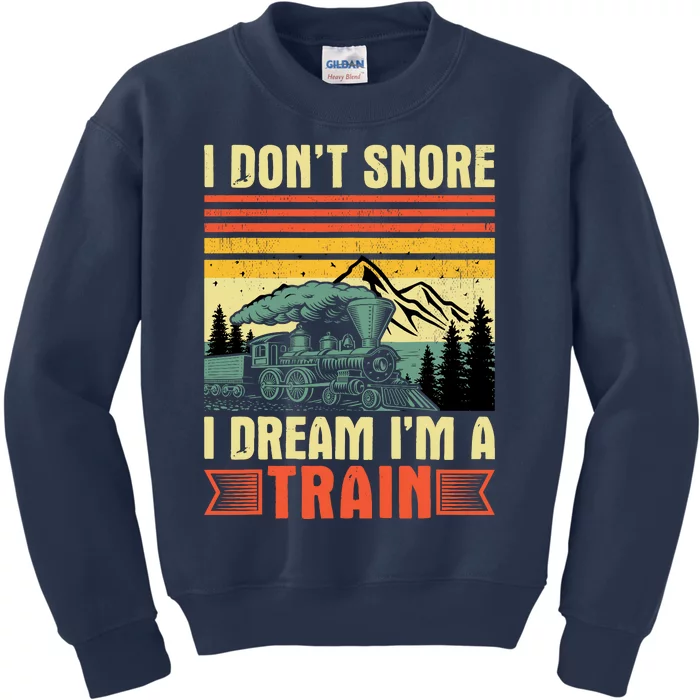 Funny I DonT Snore I Dream IM A Train Lovers Boy Kids Sweatshirt