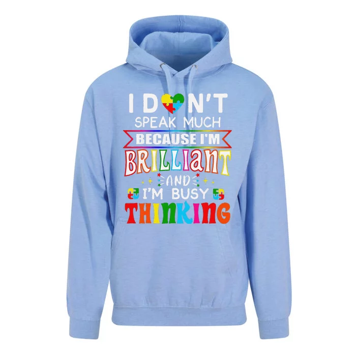 Funny I Dont Speak Much Brilliant Autism Autistic Gift Unisex Surf Hoodie