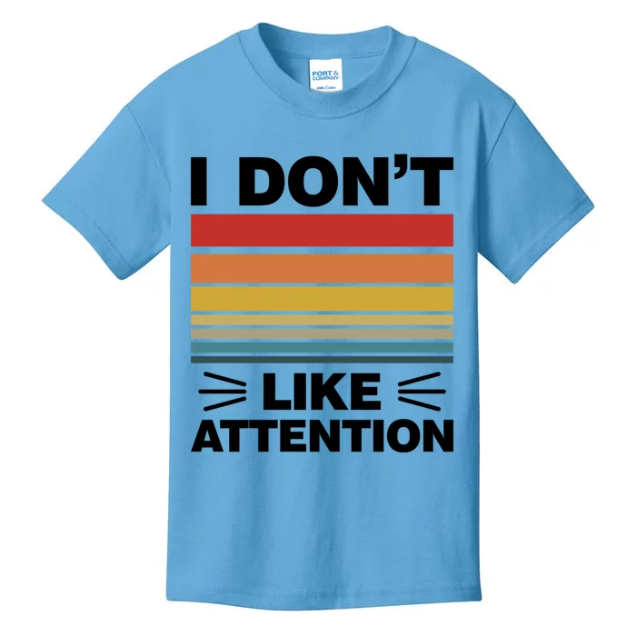 Funny I DonT Like Attention White Lie Retro Vintage Cool Funny Gift Kids T-Shirt