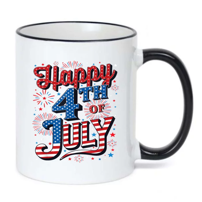 Firecracker Independence Day Happy 4th Of July Gift Black Color Changing Mug