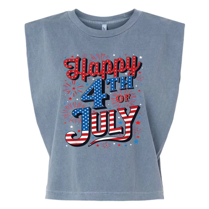 Firecracker Independence Day Happy 4th Of July Gift Garment-Dyed Women's Muscle Tee