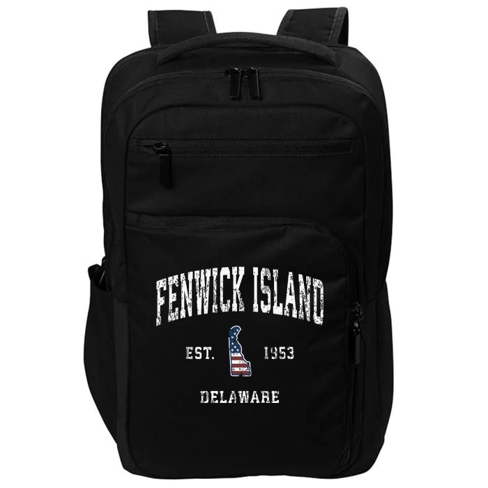 Fenwick Island Delaware De Vintage American Flag Impact Tech Backpack