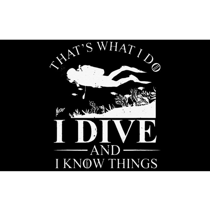 Funny I Dive And I Know Things Scuba Diver Gift Scuba Diving Bumper Sticker