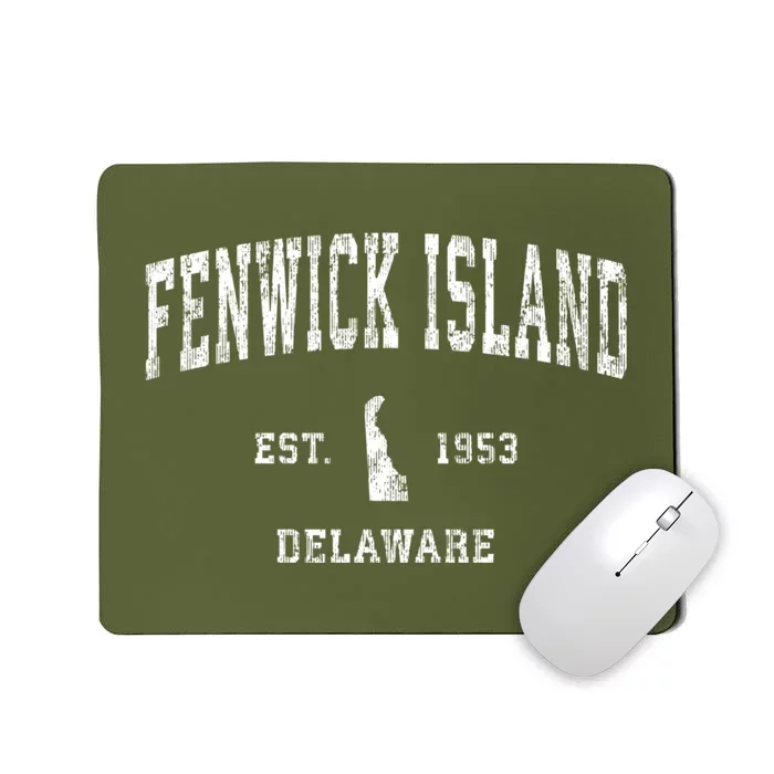 Fenwick Island Delaware De Vintage Athletic Sports Mousepad