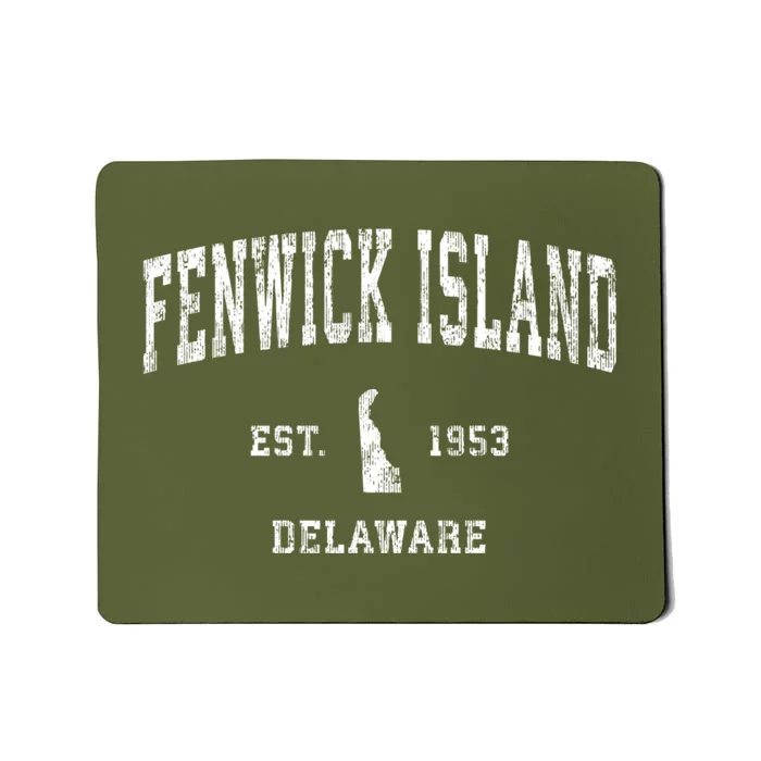 Fenwick Island Delaware De Vintage Athletic Sports Mousepad