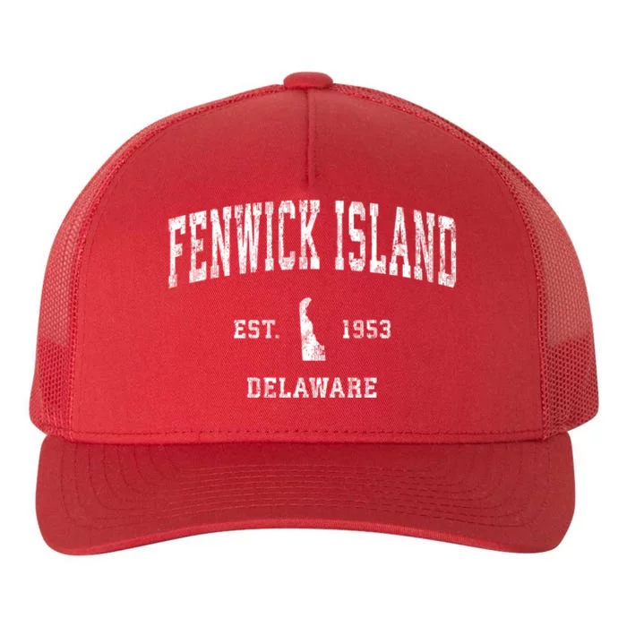 Fenwick Island Delaware De Vintage Athletic Sports Yupoong Adult 5-Panel Trucker Hat