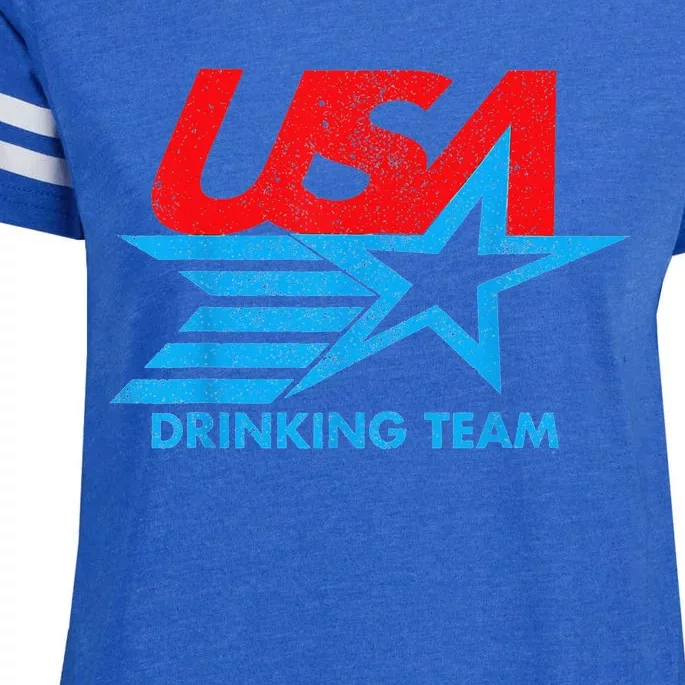 Funny Independence Day Usa Drinking Team 4th Of July Enza Ladies Jersey Football T-Shirt