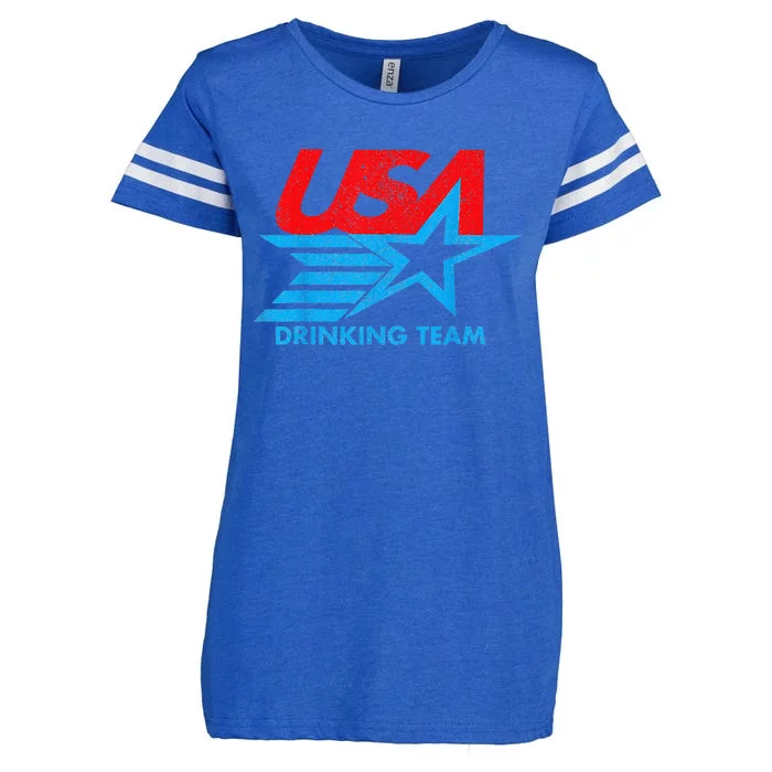 Funny Independence Day Usa Drinking Team 4th Of July Enza Ladies Jersey Football T-Shirt