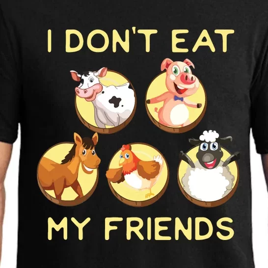 Funny I Dont Eat My Friends Vegan Vegetarian Pajama Set