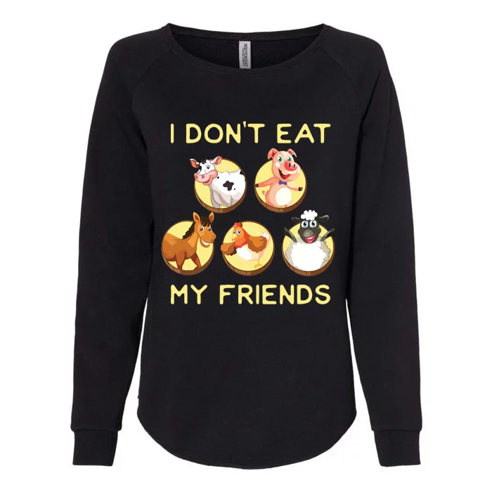 Funny I Dont Eat My Friends Vegan Vegetarian Womens California Wash Sweatshirt