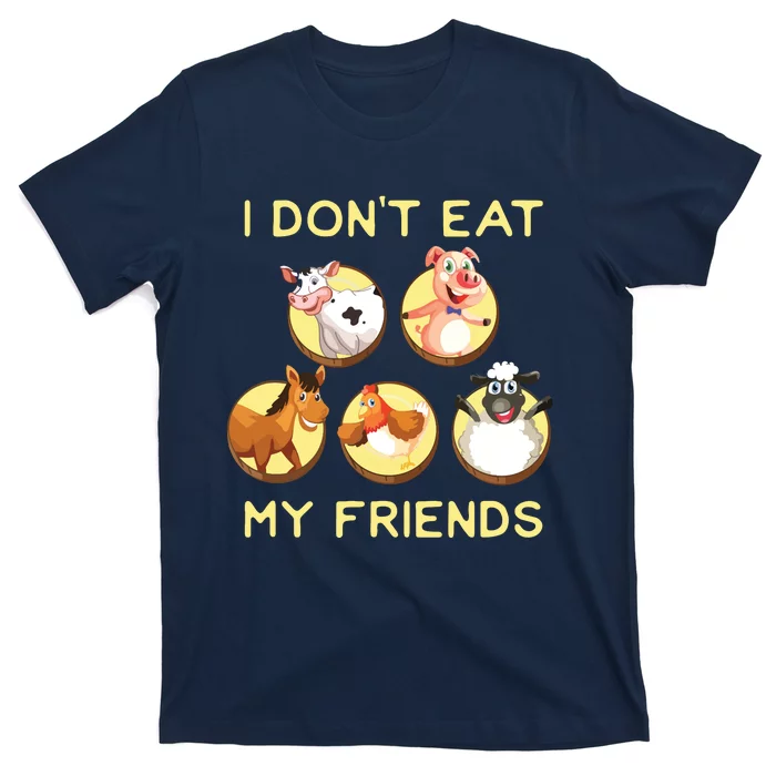 Funny I Dont Eat My Friends Vegan Vegetarian T-Shirt