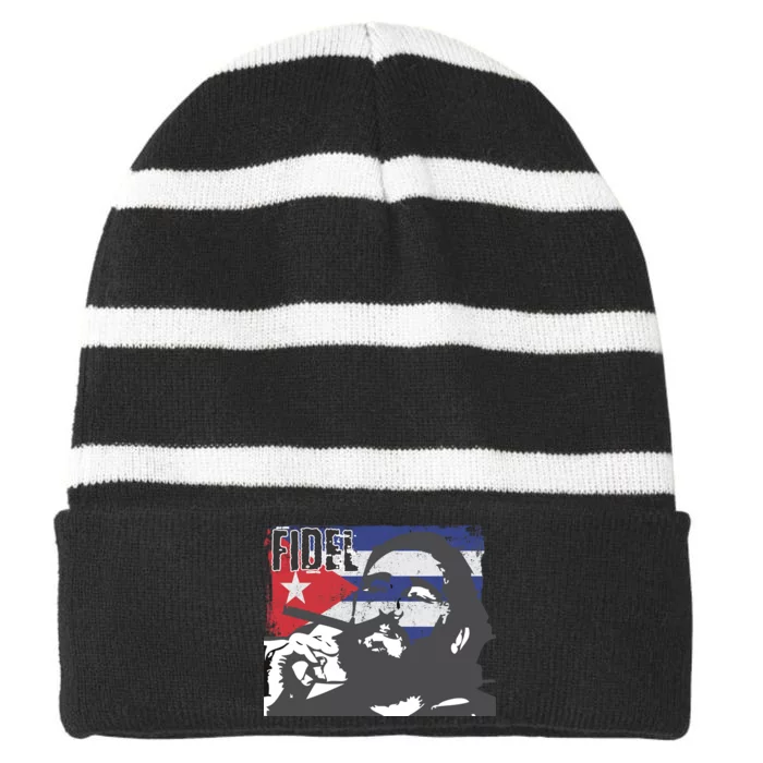 Fidel Castro Striped Beanie with Solid Band