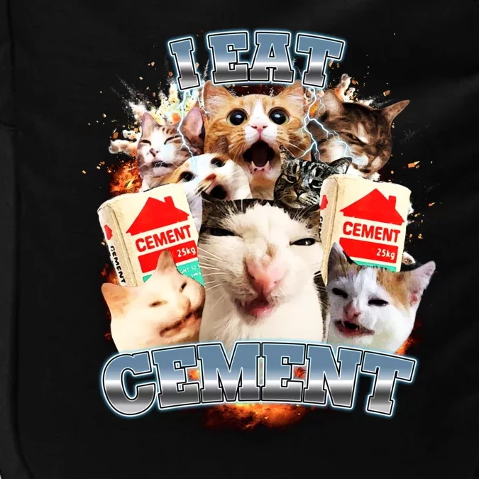 Funny I Eat Cement Cat Meme Impact Tech Backpack