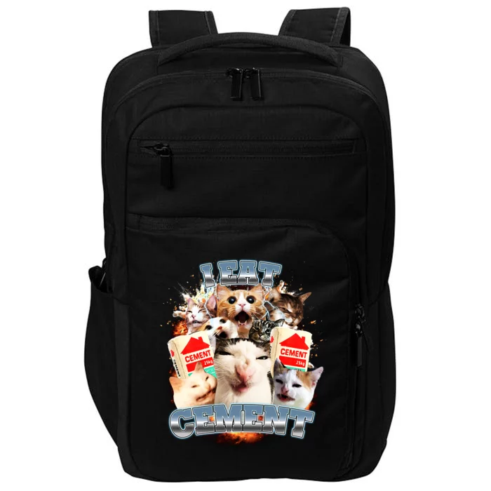 Funny I Eat Cement Cat Meme Impact Tech Backpack