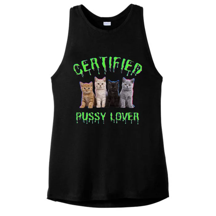 Funny Inappropriate Embarrassing Adult Humor Cat Lover Ladies Tri-Blend Wicking Tank