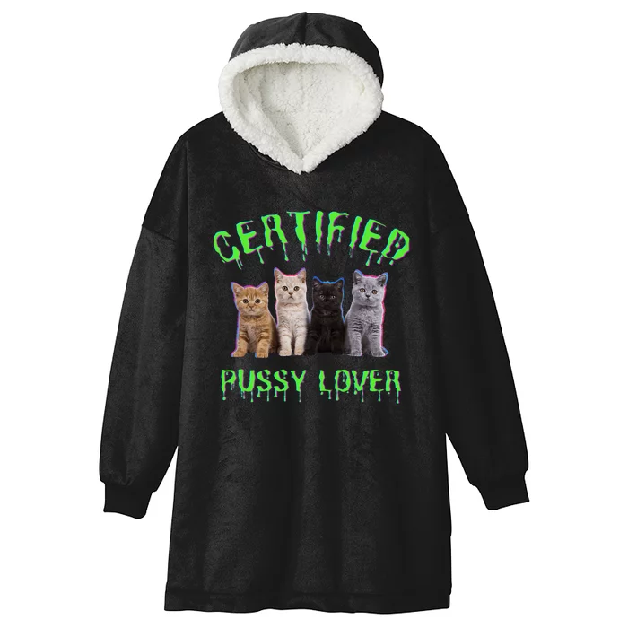 Funny Inappropriate Embarrassing Adult Humor Cat Lover Hooded Wearable Blanket