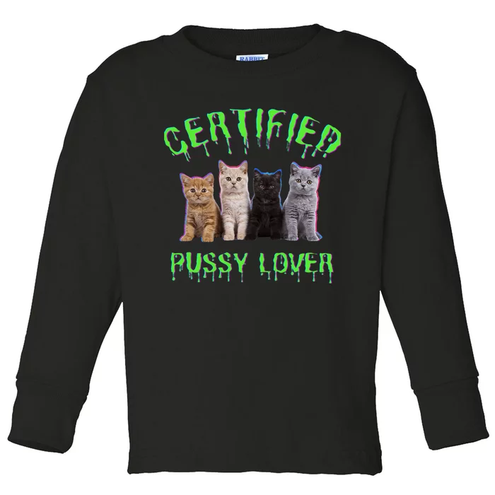 Funny Inappropriate Embarrassing Adult Humor Cat Lover Toddler Long Sleeve Shirt