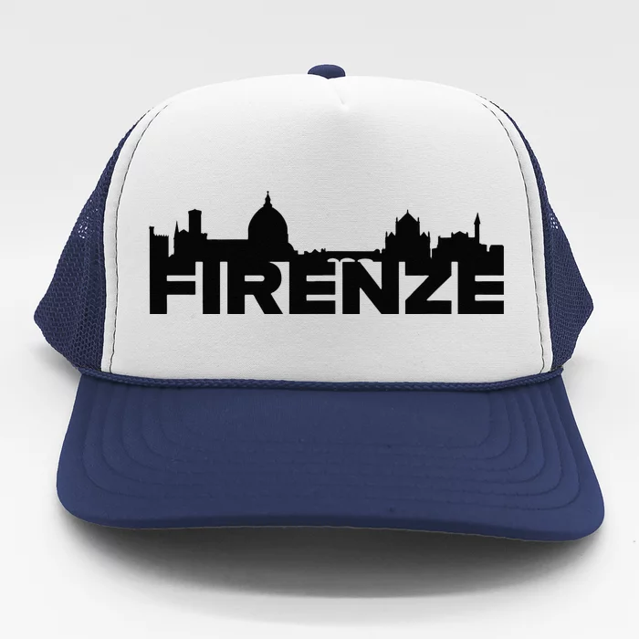 Firenze Italy Europe City Skyline Silhouette Outline Sketch Trucker Hat