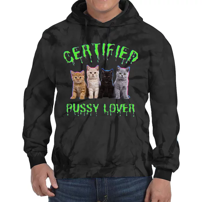 Funny Inappropriate Embarrassing Adult Humor Cat Lover Tie Dye Hoodie