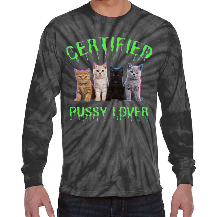 Funny Inappropriate Embarrassing Adult Humor Cat Lover Tie-Dye Long Sleeve Shirt