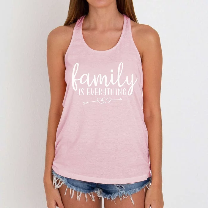 Family Is Everything Parents Home Women's Knotted Racerback Tank