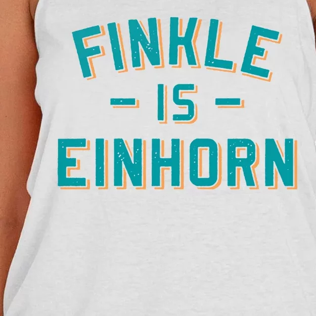 Finkle Is Einhorn Funny Women's Knotted Racerback Tank