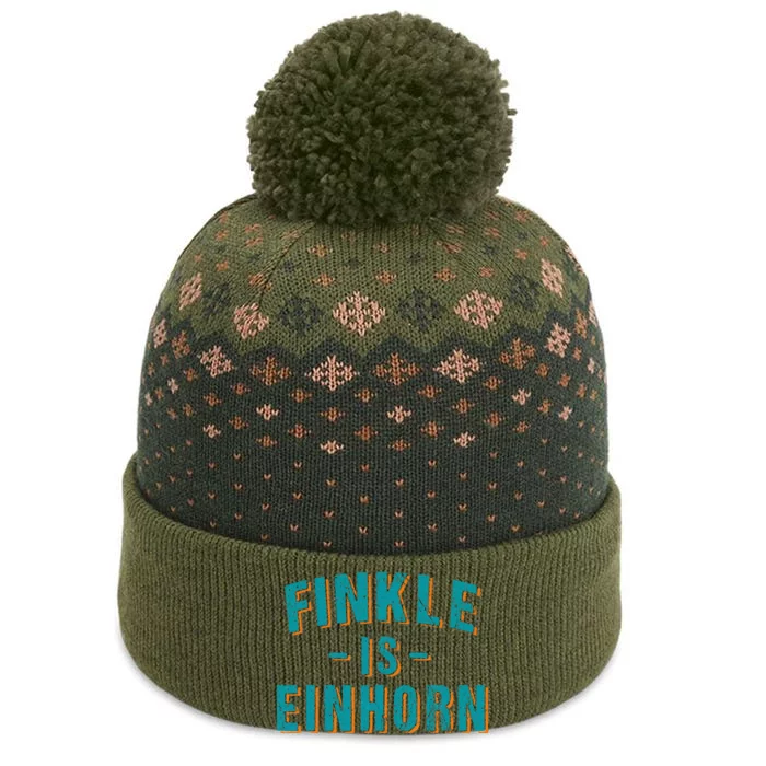 Finkle Is Einhorn Simple Text Vintage Retro The Baniff Cuffed Pom Beanie