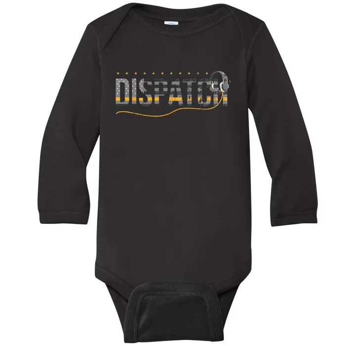 Fire I EMS I Police Or Thin Yellow Line For 911 Dispatcher Baby Long Sleeve Bodysuit