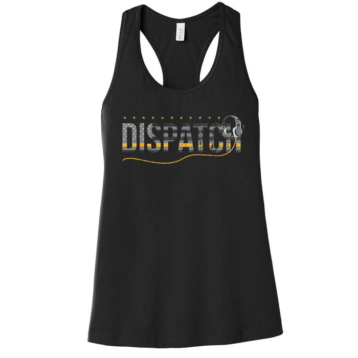 Fire I EMS I Police Or Thin Yellow Line For 911 Dispatcher Women's Racerback Tank