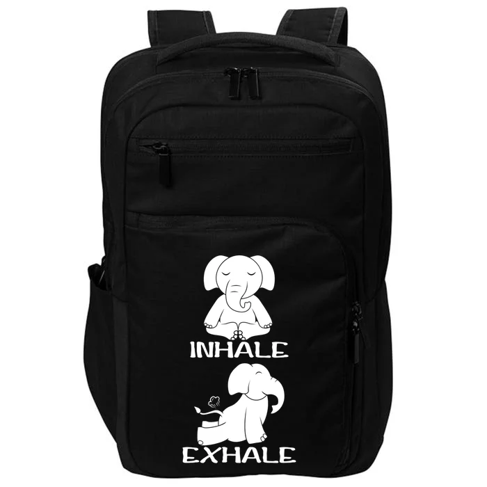 Funny Inhale Exhale Yoga Elephant Lover Save Elephant Gift Impact Tech Backpack