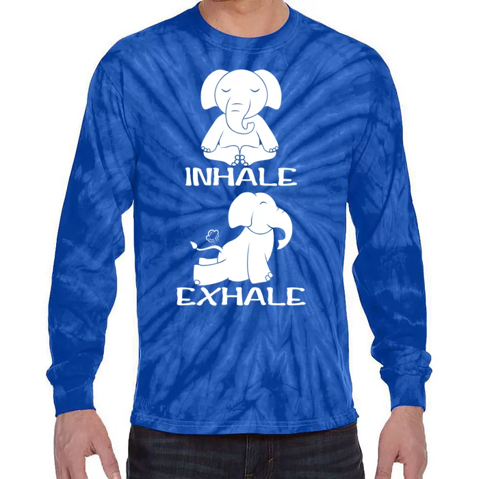 Funny Inhale Exhale Yoga Elephant Lover Save Elephant Gift Tie-Dye Long Sleeve Shirt