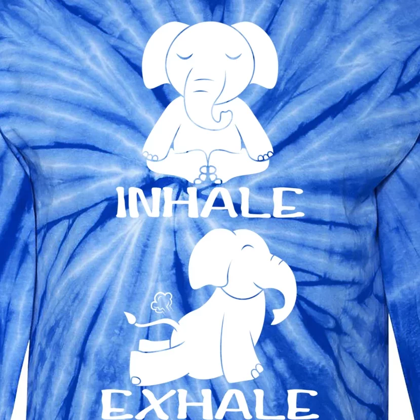 Funny Inhale Exhale Yoga Elephant Lover Save Elephant Gift Tie-Dye Long Sleeve Shirt