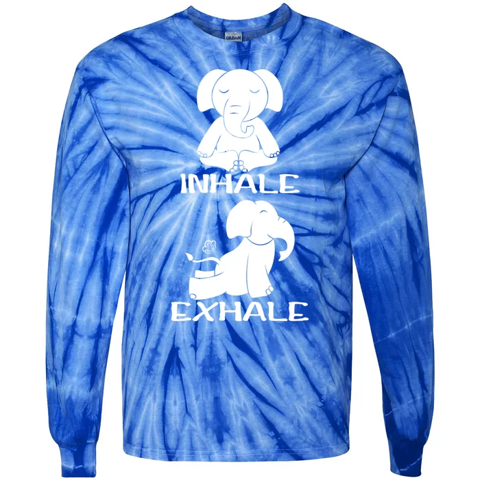 Funny Inhale Exhale Yoga Elephant Lover Save Elephant Gift Tie-Dye Long Sleeve Shirt