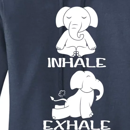 Funny Inhale Exhale Yoga Elephant Lover Save Elephant Gift Women's Pullover Hoodie