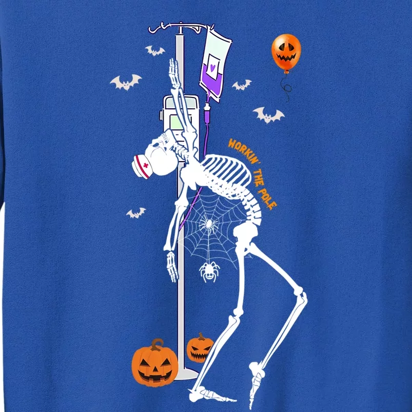 Funny Icu Er Nurse Halloween Working The Pole Skeleton Dance Funny Gift Sweatshirt