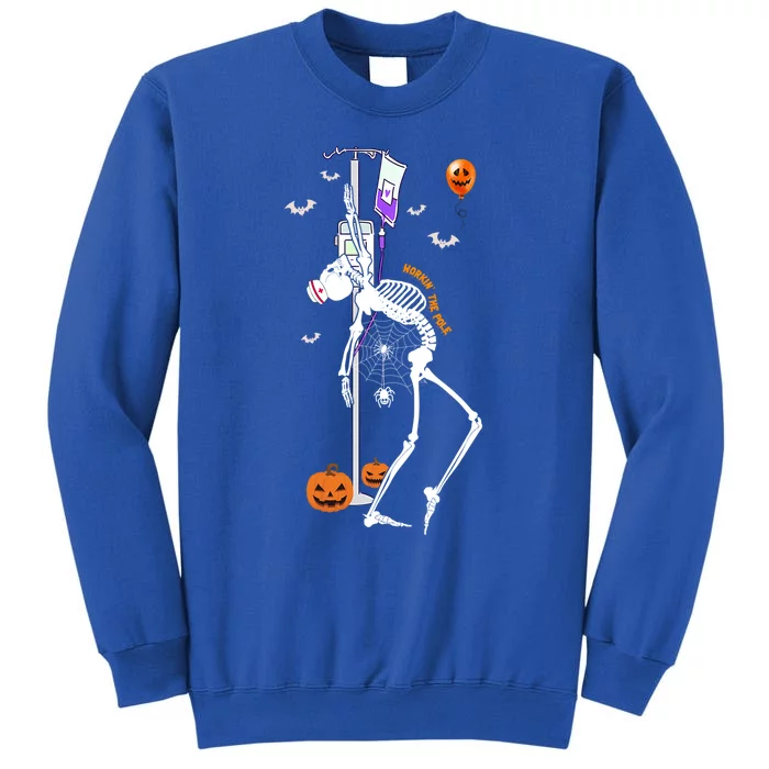 Funny Icu Er Nurse Halloween Working The Pole Skeleton Dance Funny Gift Sweatshirt