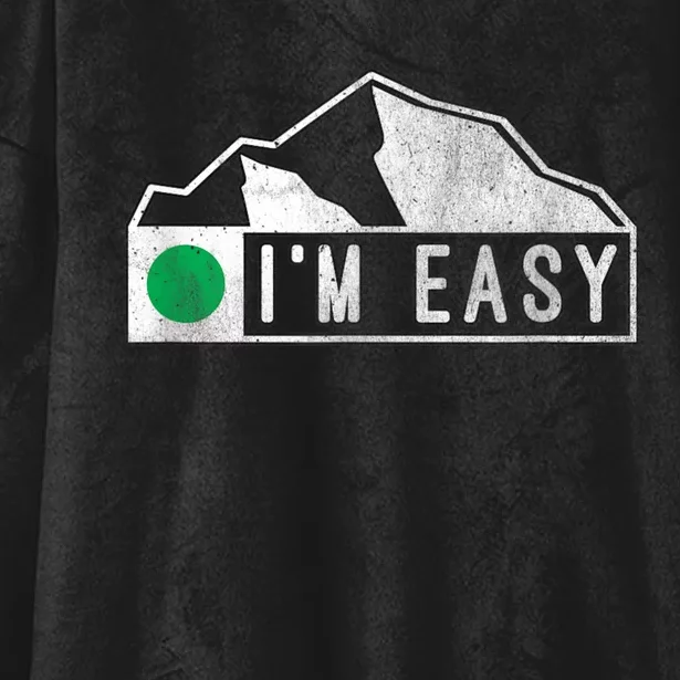 Funny I'm Easy Ski Snowboard Green Marker Mountain Sign Hooded Wearable Blanket