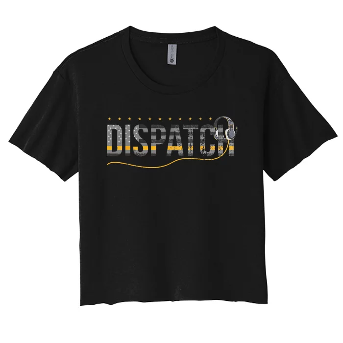 Fire I EMS I Police Or Thin Yellow Line For 911 Dispatcher Women's Crop Top Tee