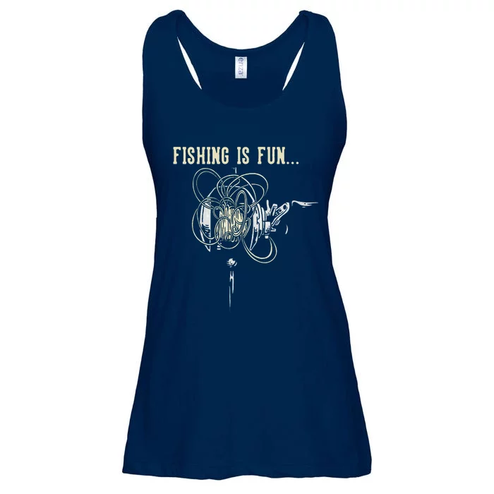 Fishing Is Fun BirdS Nest Ladies Essential Flowy Tank