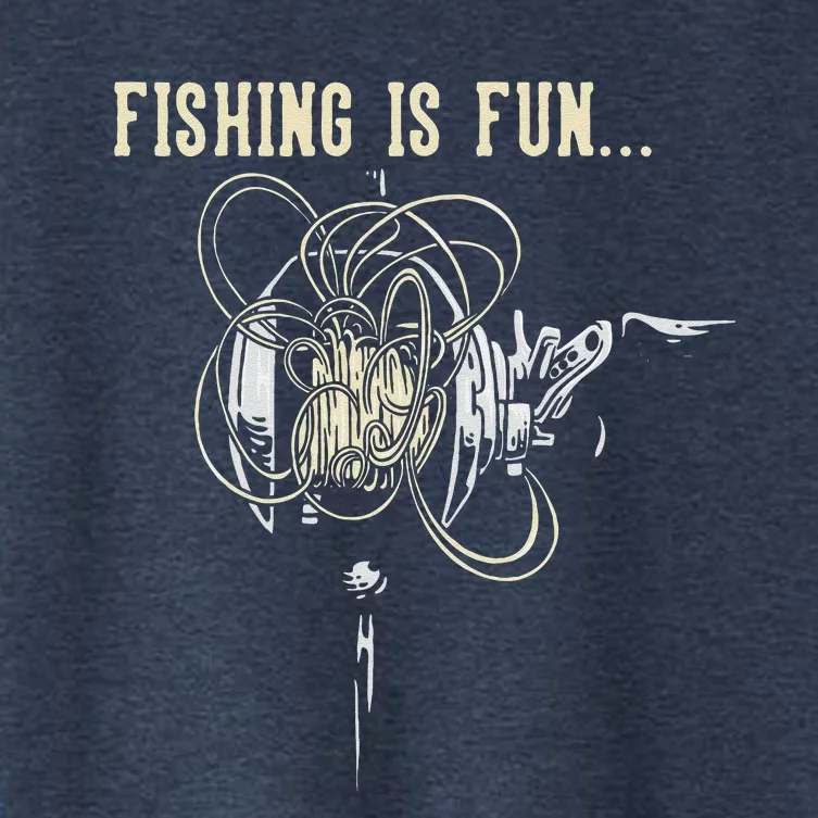 Fishing Is Fun BirdS Nest Women's Crop Top Tee